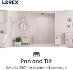Lorex Pan & Caméra de sécurité Wi-Fi intérieure Tilt 360° Pan & Détection de la personne par Tilt IR vision nocturne : Pas de frais mensuels. 16GB MicroSD | 2K HDR, 360 Degré Pan et Tilt, détection de personne, 2-Way Parle, Ir N