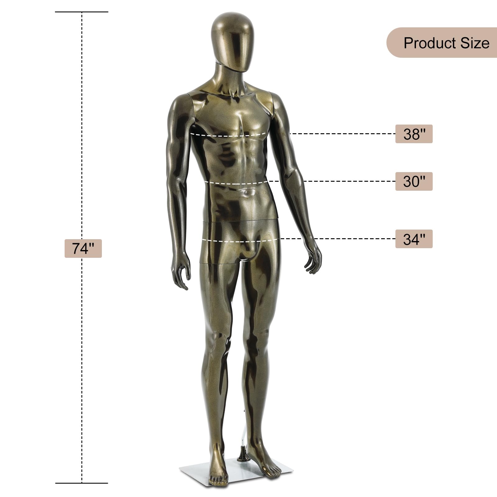 Male Mannequin Full Body Bronze - 74