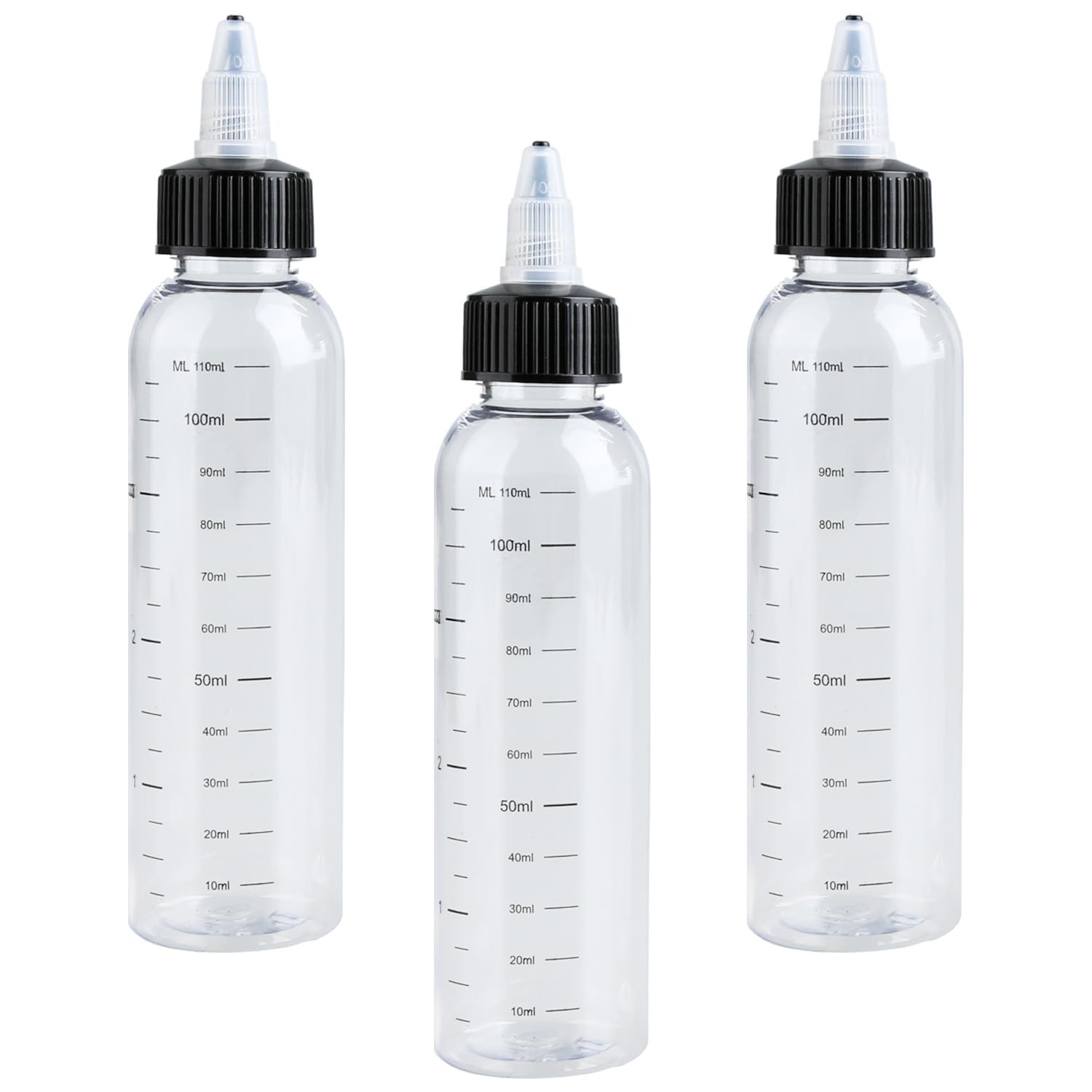 Tabanzhe 3 Pack Hair Oil Applicator Bottles 120ml,Squeeze Applicator Bottle with Graduated Scale,Refillable Hair Dye Applicator for Hair Colouring,Scalp Oil,Salon and Home Use