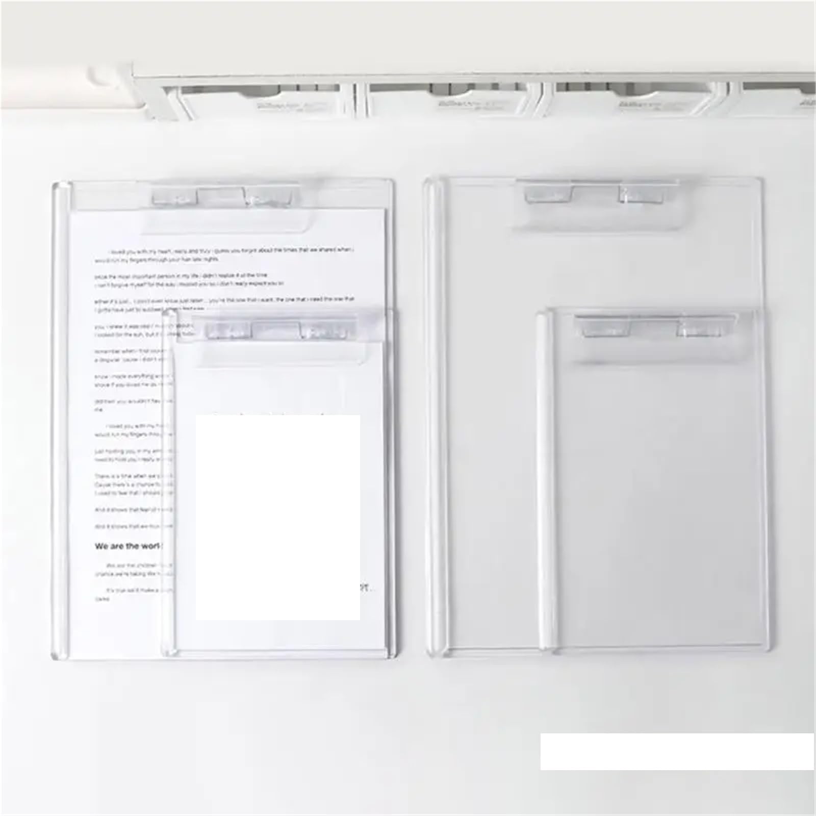 Klemmbretter 4 stücke Zwischenablage Transparent A4 Zwischenablage A5 Papier Halter Schreibtafel Mit Profil Clip for Memos Form Dokument Für Unternehmen(A4)
