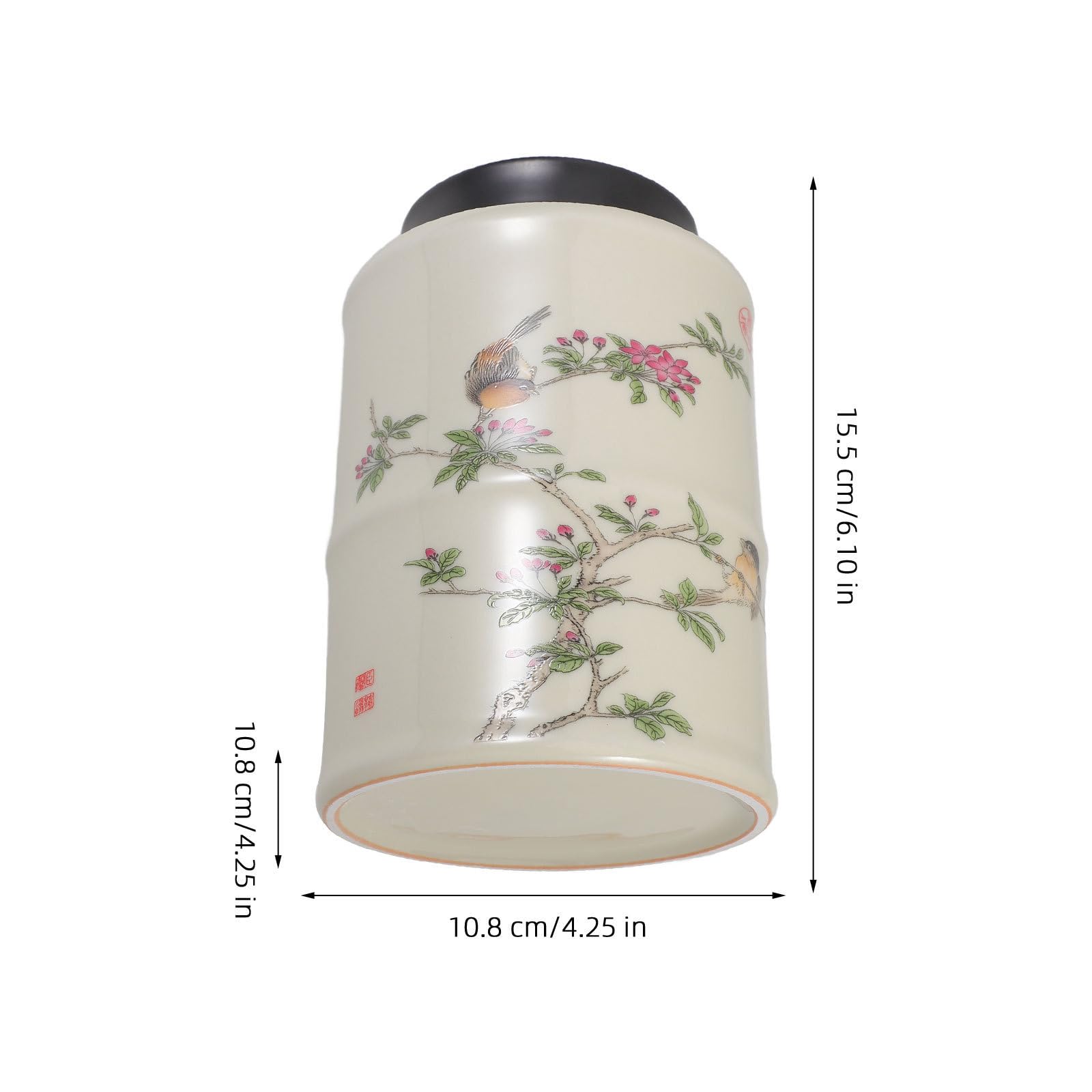 SOLUSTRE Barattolo in Ceramica Ermetico da 250ml con Coperchio per Conservare Tè e Alimenti Secchi, per Cucina e Decorazione da Tavolo