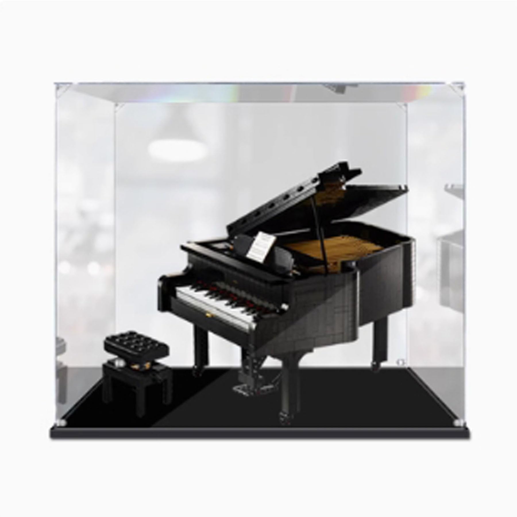 Chifenms Black Acrylic Clear Display Case For Lego 21323 Grand Piano Display Box,Building Block Collectibles Transparent Dustproof Showcase Storage Box (Only Case) (Clear 2Mm)