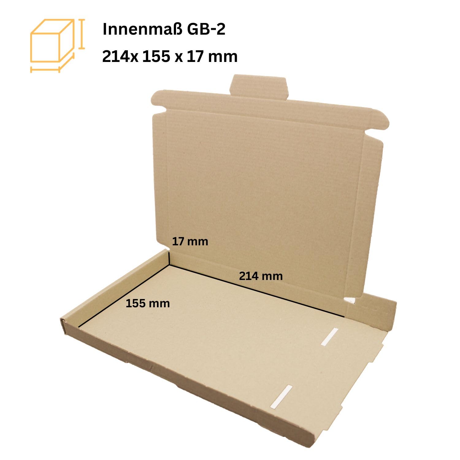 Produktbild von Smiley Pack 100 Großbriefkartons DIN A5 – 230 X 160 X 20 Mm Braun, Stabiler Versandkarton Für Bücher & Waren, Steckverschluss, Geeignet Für DHL, DPD, Hermes & Mehr
