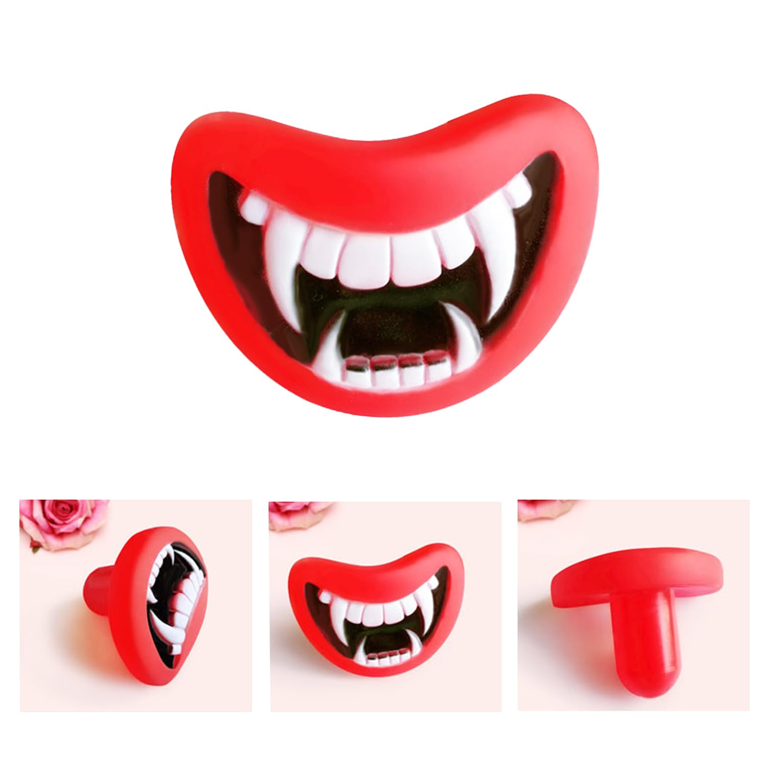 Nereds 2pcs Silicone Pet Chew Toys Big Mouth Cartoon Lips for Party Favor Halloween Costume Masquerade - Image 2