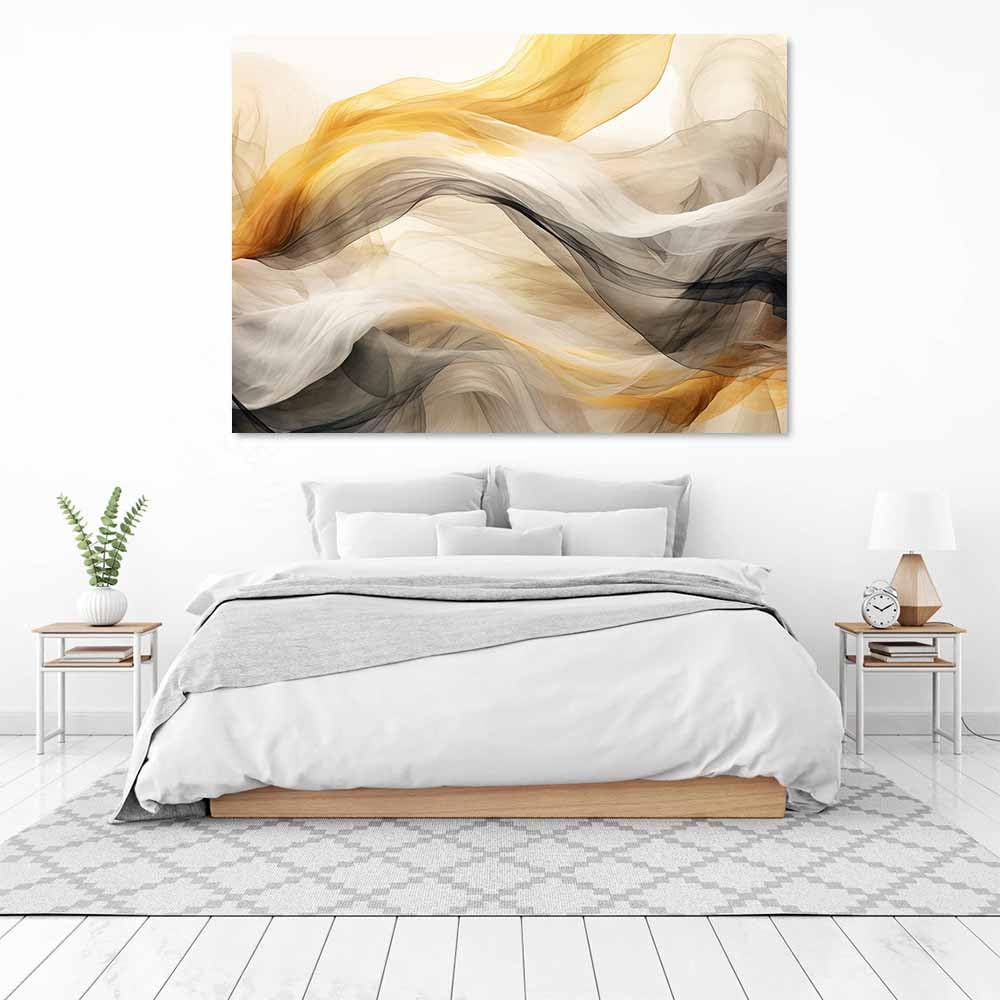 Zeitgemäße abstrakte Leinwand Gemälde Wohnzimmer Linien Wandkunst, Bilder, skandinavische für Wohnzimmer, Heimwanddekoration(Gold 79)-40x60cm Gerahmt