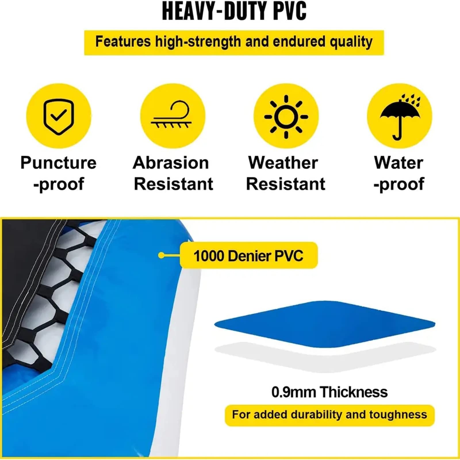 Trampolín inflable de agua con inflador eléctrico, rebotador de salpicaduras de buceo, escalera de cuerda, cuerdas de amarre y ancla para piscinas y lagos