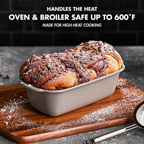 Greenpan Premiere Ovenware Healthy Ceramic Nonstick 1 Lb. Loaf Baking Pan, Cast Aluminum, Warp-Free, Oven And Broiler Safe To 600F,Dishwasher Safe, Pfas-Free, Gray #TOP6