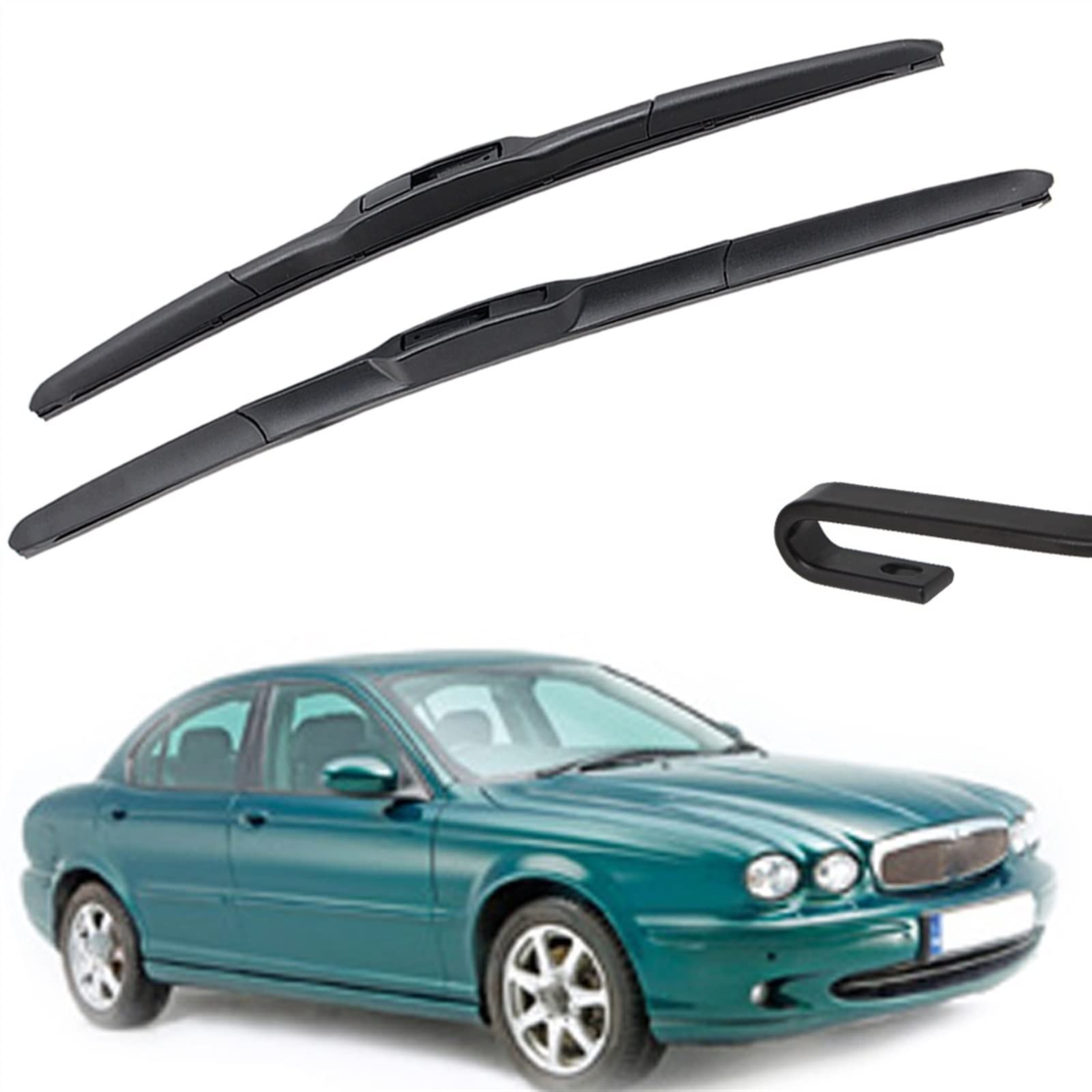Balais d'essuie-glace auto Jaguar X-Type essuyage silencieux sans trace kit avant 22" + 19"