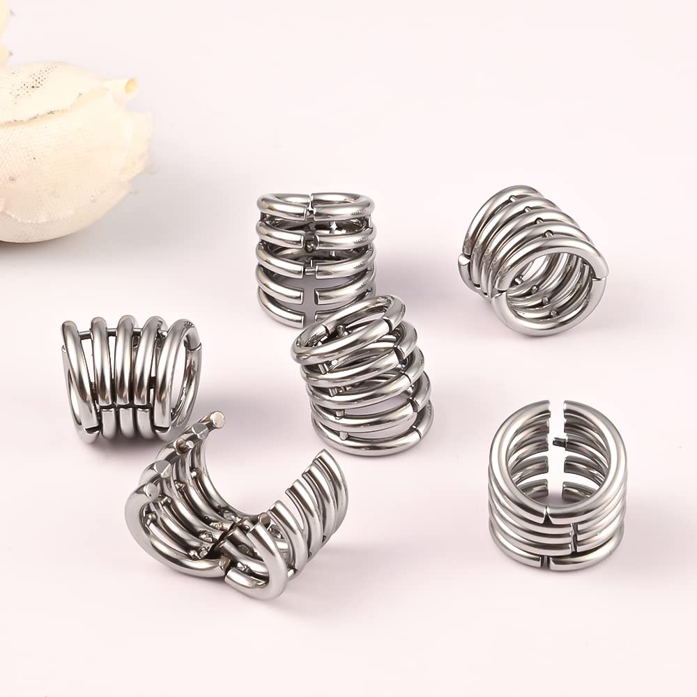 Vankula Peso Lobo Pesi Orecchie ear weights dilatatori in Acciaio inossidabile Anelli Impilati lobi piercing espansori Gioielli Uomo Donna 5mm 6mm 12mm Nero Argento Oro