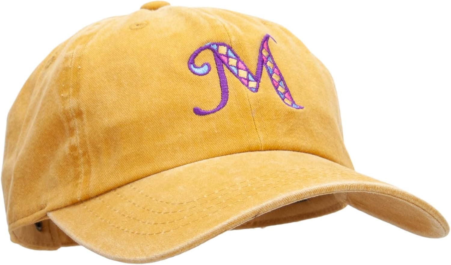 e4Hats.com Big M Mardi Embroidered Unstructured Pigment Dyed Cotton Cap