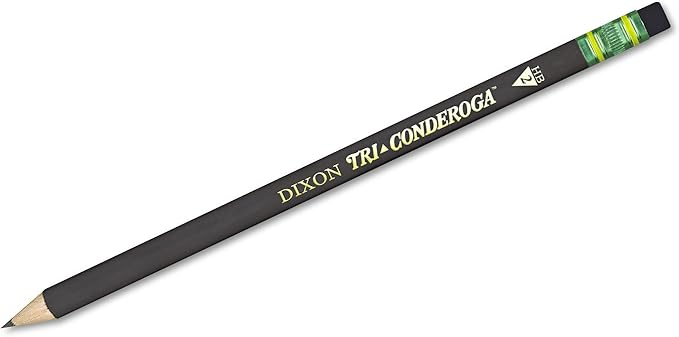 Lápices Triangulares Ticonderoga Tri-Conderoga Grafito HB Negro Pack 12 miniatura 7