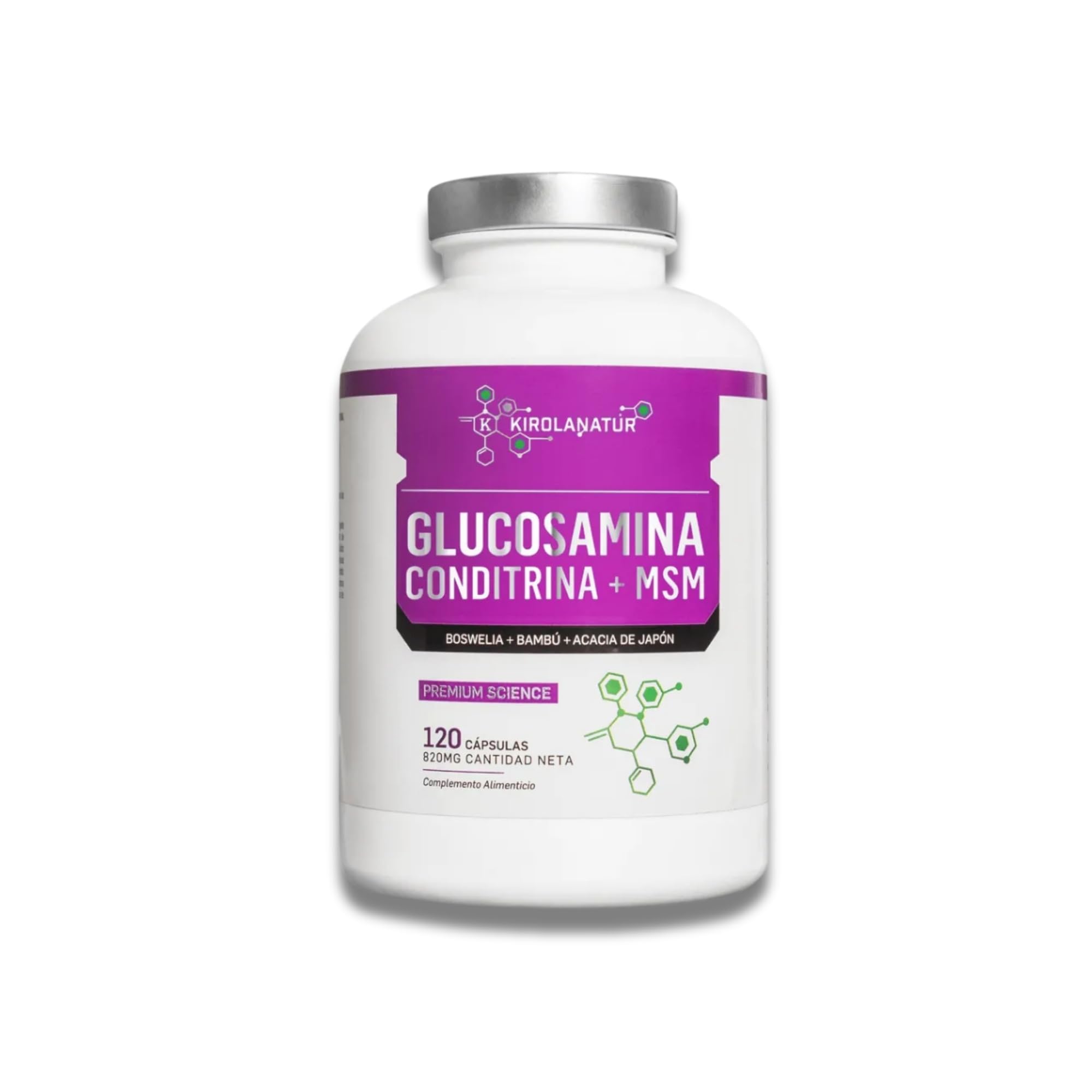 Glucosamina Condritina con Boswellia - Apoyo Articular - Fortalece tus cartilagos - Antiinflamatorio Natural – 120 Capsulas | KIROLANATUR