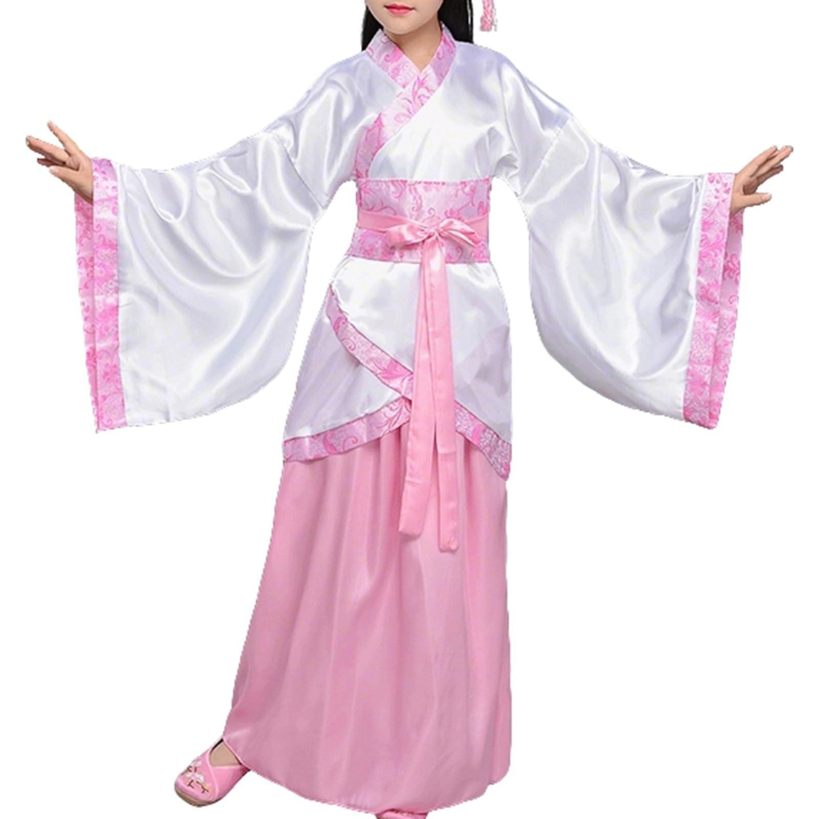 Generisch Elegante costume storico per bambini per spettacoli sul palco, outfit cosplay in stile antico, abbigliamento classico da principessa per festival, travestimento di alta qualità con dettagli