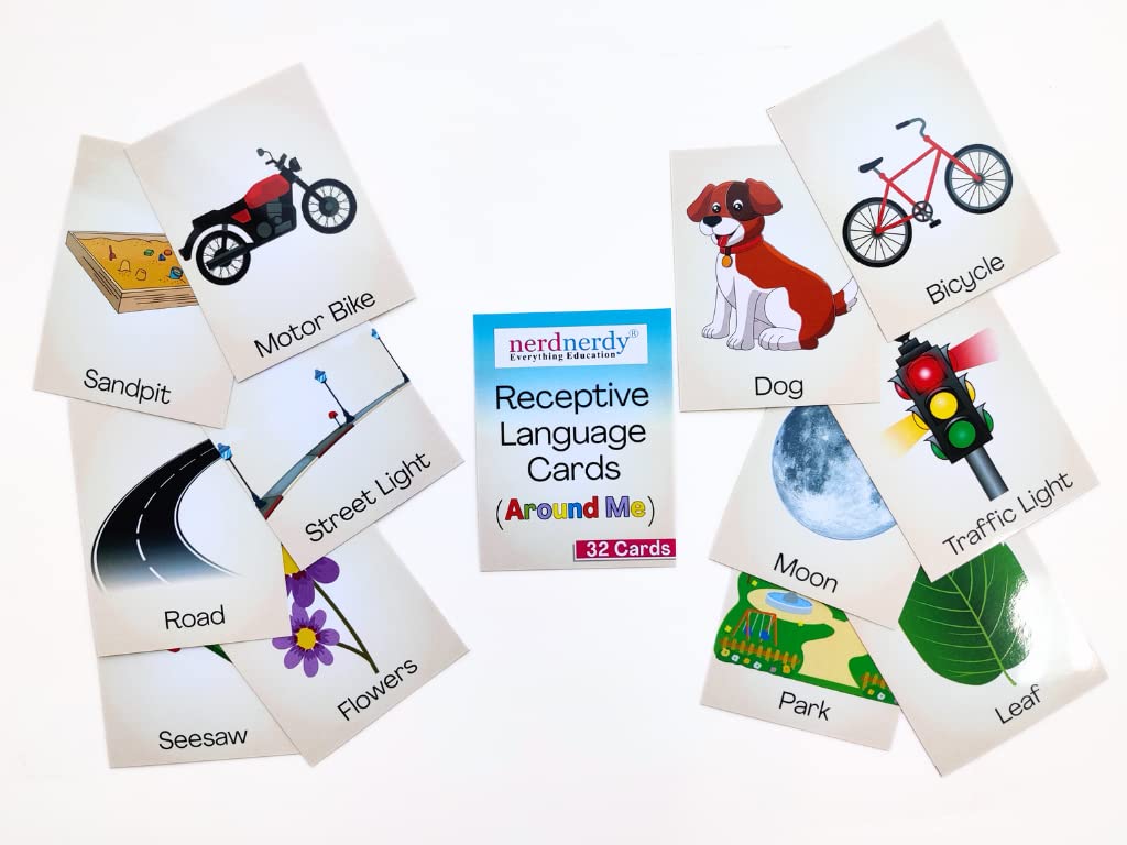 NerdNerdy Early Learning Receptive Language Vocabulary Cards —Level 2 / AROUND ME/ PreK-K and Special Learners| to Improve Vocabulary| Language| Communication Skills|language therapy toys|things at home flash cards |word flash cards for kids|flash  (B0BZ4PWMBK) Amazon Price History, Amazon Price Tracker