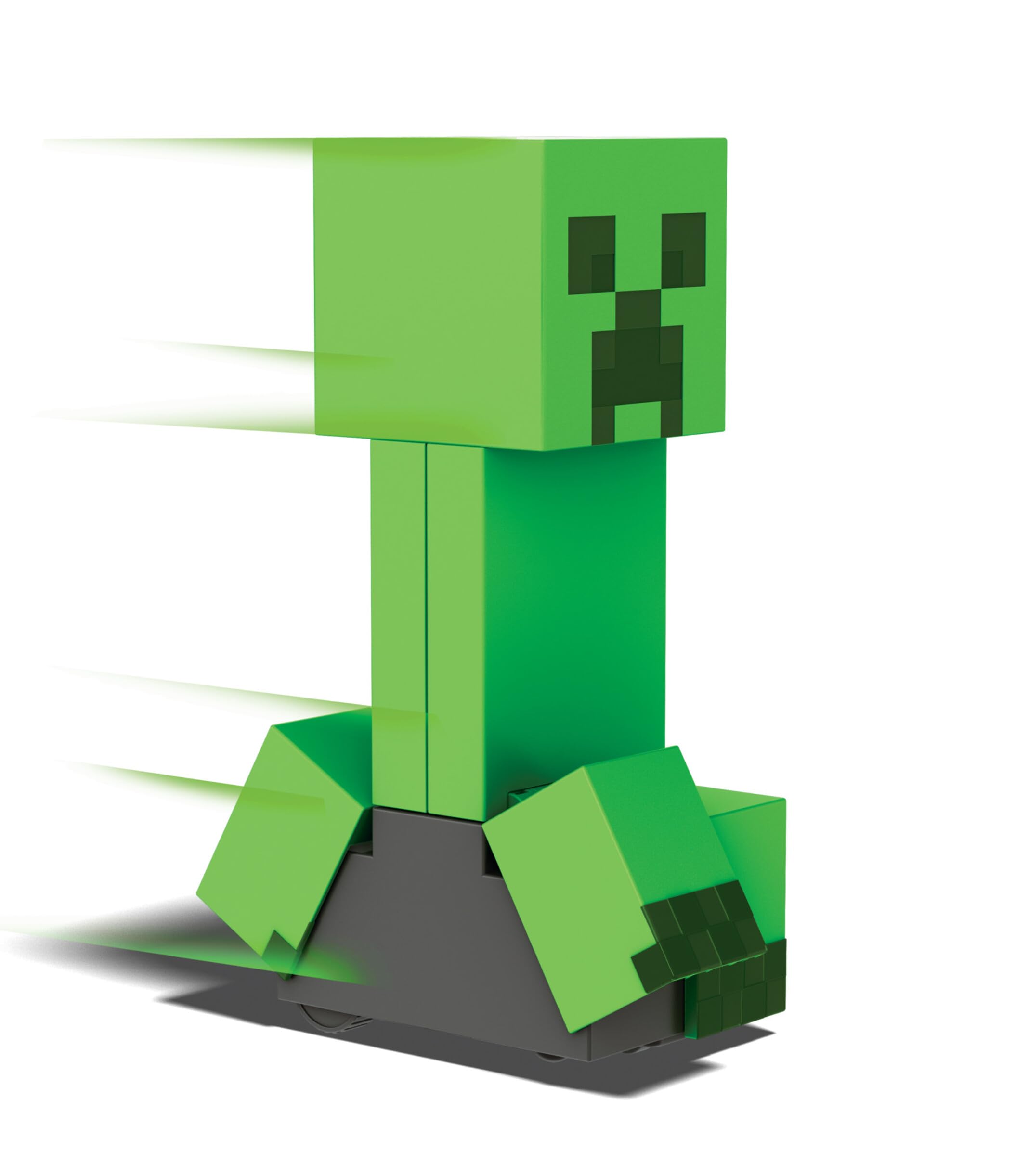 Mattel Minecraft Creeper explosivo, Figura de acción teledirigida con luces y sonidos y 10 piezas de explosión que se lanzan por el aire, juguete regalo para niños y niñas +6 años, HRR48