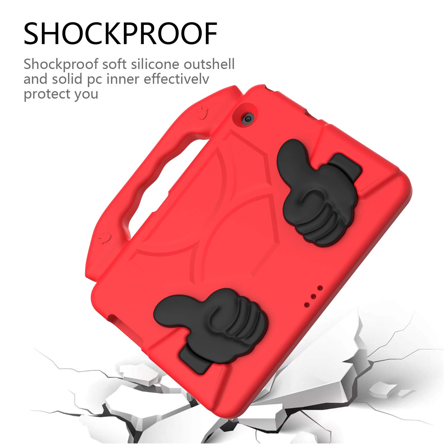 QYiD Custodia Per Bambini Per Huawei MediaPad T5 10 (2018) E Honor Play Pad 5, Cover Antiurto In EVA E PC, Viola, Con Maniglia, Tracolla Regolabile E Doppio Cavalletto, Leggera E Sicura, Regalo Ideale