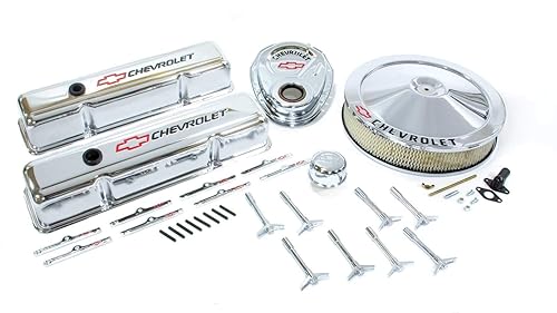 Proform 141-900 Chrome Engine Dress-Up Kit with Black Chevrolet/Red Bowtie