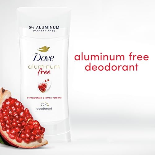 Image of Dove Aluminum Free Deodorant for Women Pomegranate and Lemon Verbena 72 hour odor protection 2.6 oz