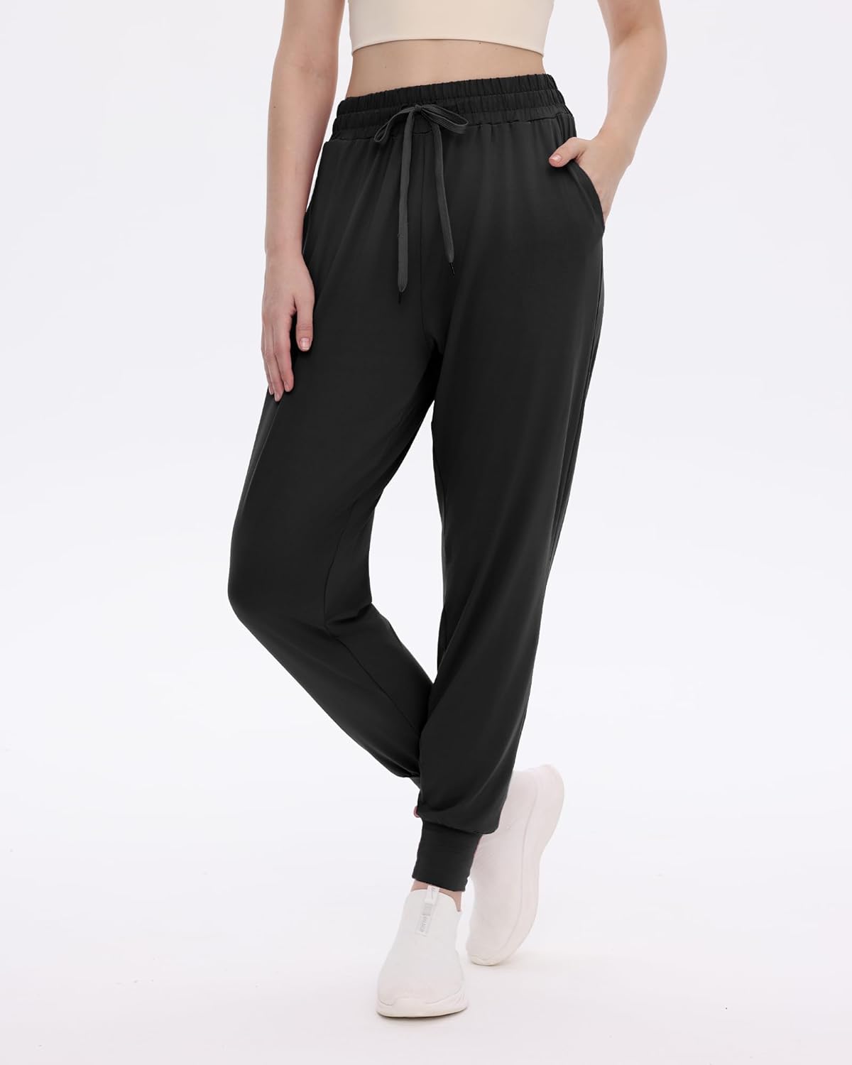 GAYHAY 4 Pack Joggers for Women - Drawstring Jogger Sweatpants Women Athletic Sweat Pants with Pockets for Workout Yoga Gym