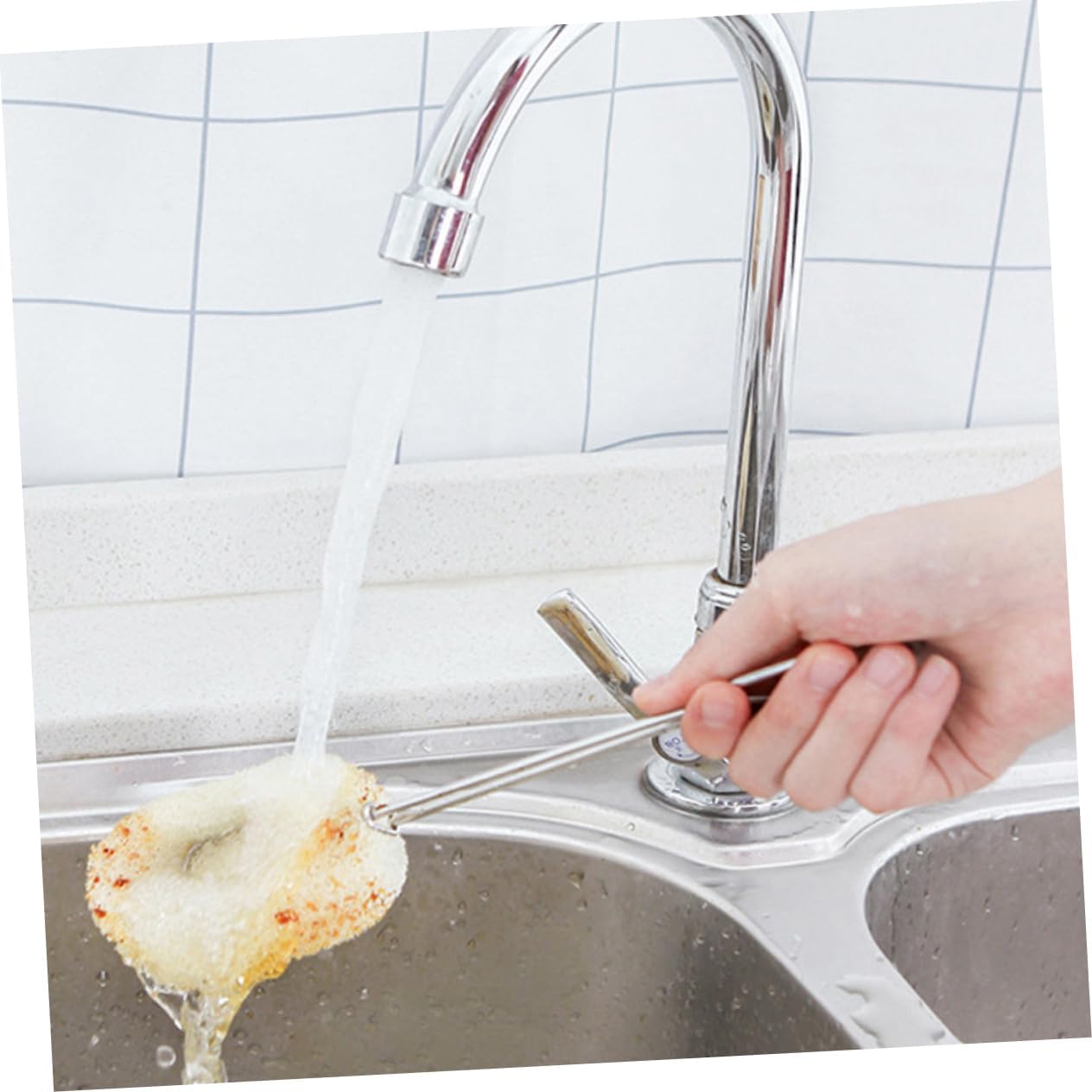 Generic Replaceable Sponge Cleaning Brush Long Handle Brush for Bottle Glass and Water Cup Cleaning Handle for Effortless Reach and Scrubbing image 4