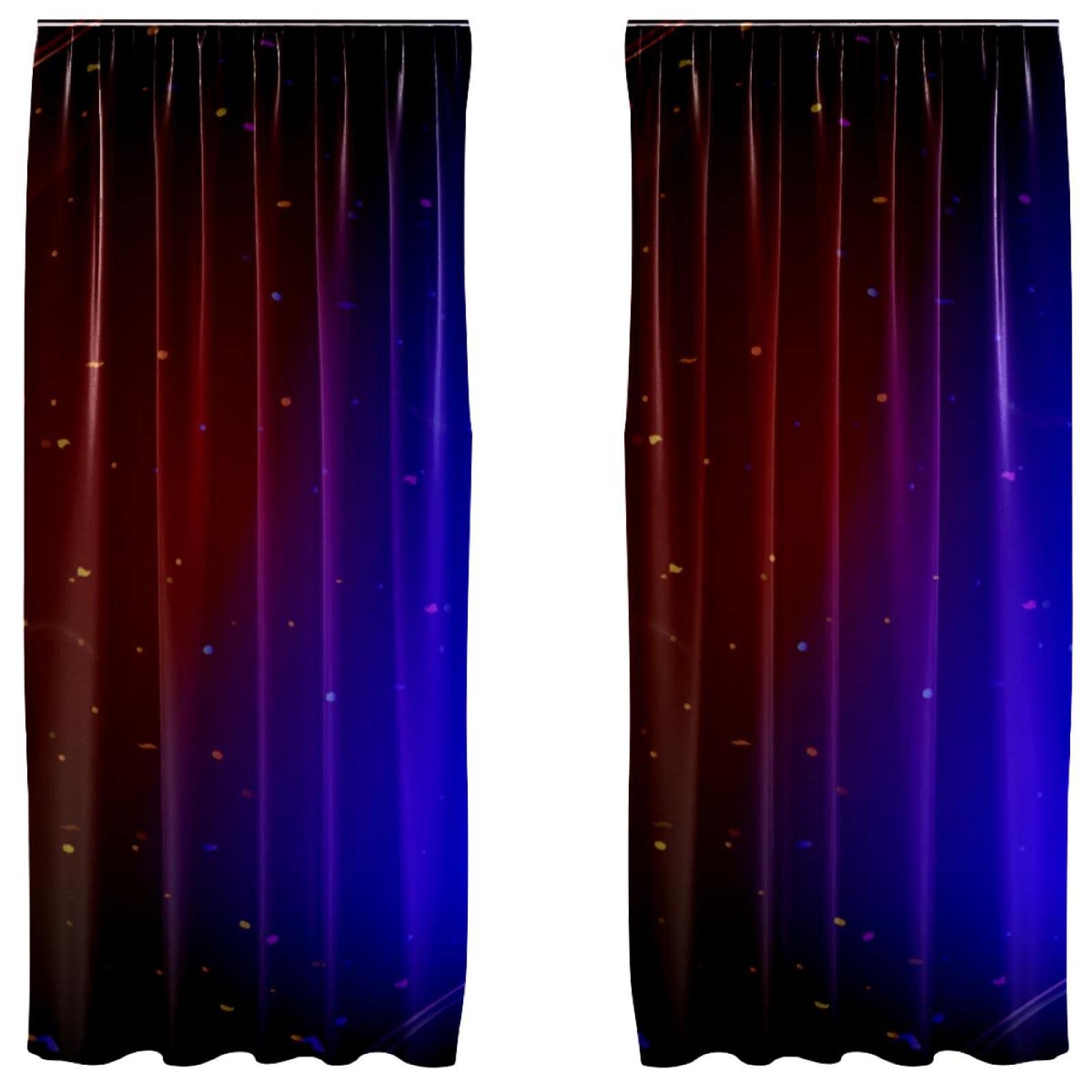 Rideaux occultants bleu glacier et feu 2 panneaux 140x213 cm en microfibre