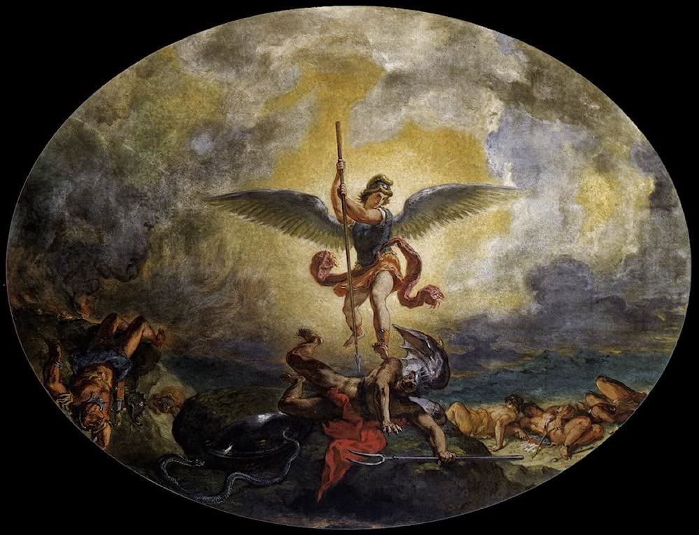 Cuadro decorativo de San Miguel para transformar paredes vacías con arte clásico de 60x90cm