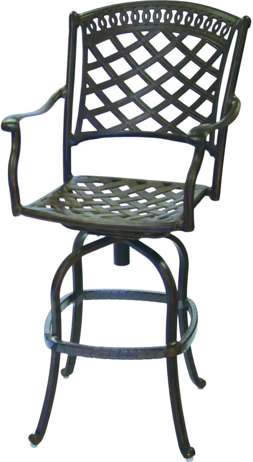 Darlee Sedona Cast Aluminum Patio Swivel Bar Stool - Antique Bronze