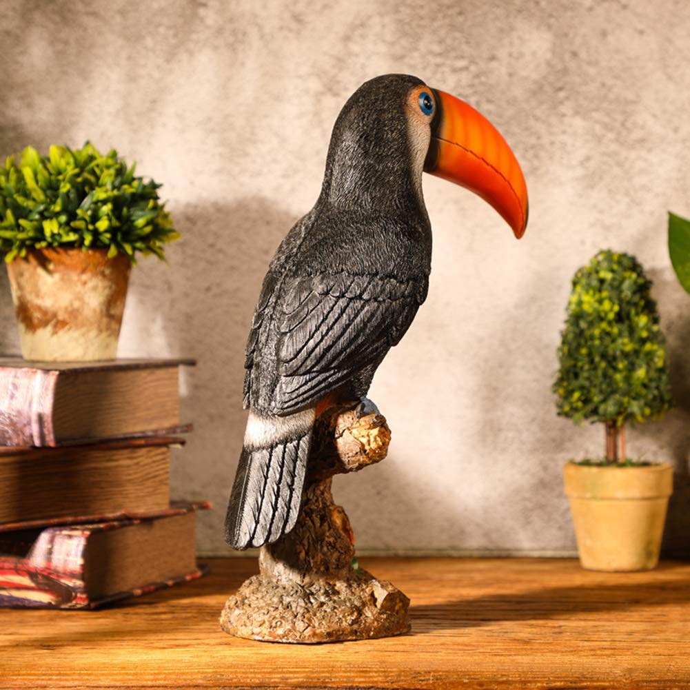 Feng Shui per, Statua di Tucano, Simulazione di Modello Animale di Uccello Piccolo Uccello Resina Pittura Giardino Casa Display Collezione E Decorazione