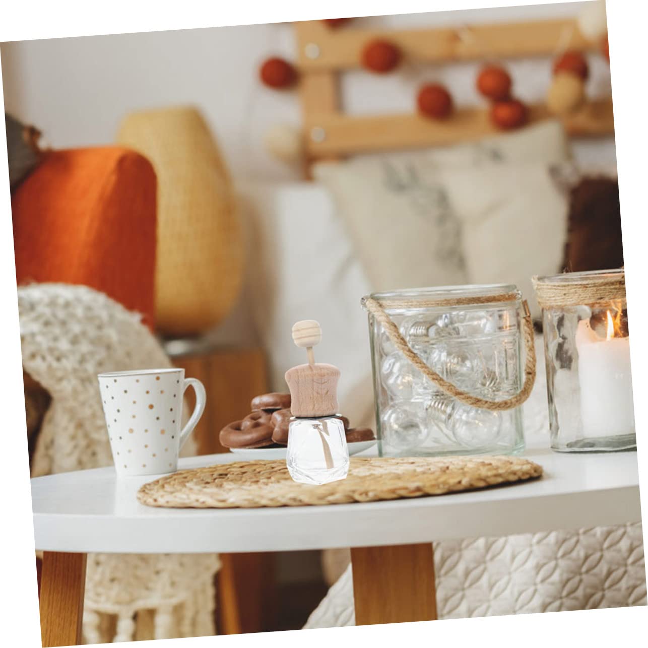 UKCOCO 20 Pezzi Bottiglie Profumo Auto Vuote in Vetro e Legno Diffusori Olio Trasparenti Accessori Eleganti per Profumatore Aria Veicolare Facili da Installare su Bocchette