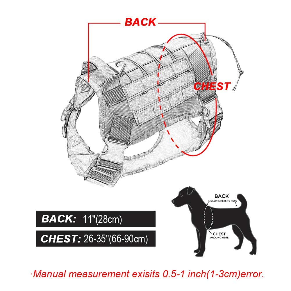 WINGOIN Tactisch hondentuig - heavy duty, trekvrij met handvat