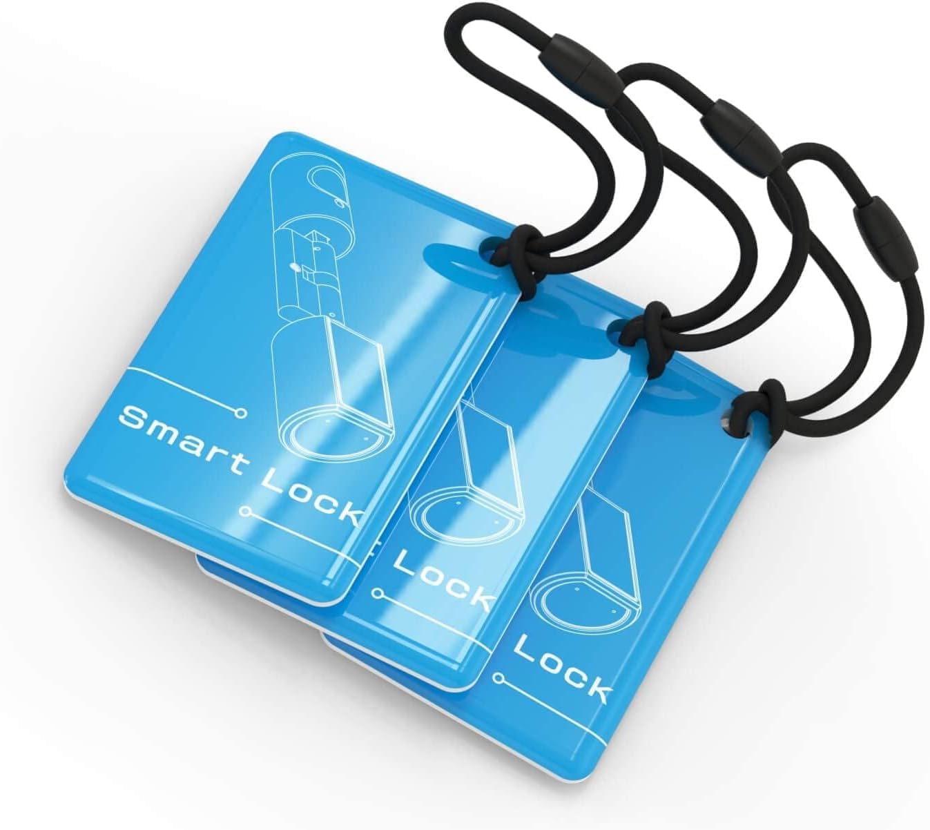 WELOCK 13.56 MHz RFID Card,3pcs RFID Tags,Blue Door Entry Key Fob,Fit for WELOCK SECBN PCB and Touch Touca51 Models Lock - Image 2