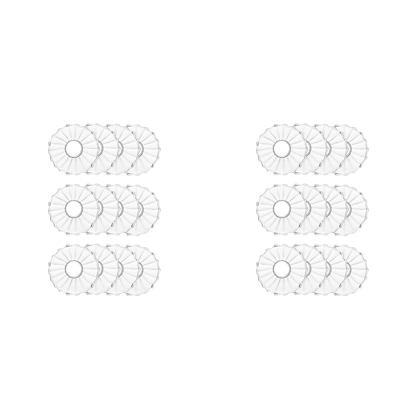 Hndhbfgrt Glass Bobeches for Candlestick Holders,24 Pcs Ribbed Candle Drip Protectors Candle Rings for Tapers, Candle Drip Catcher