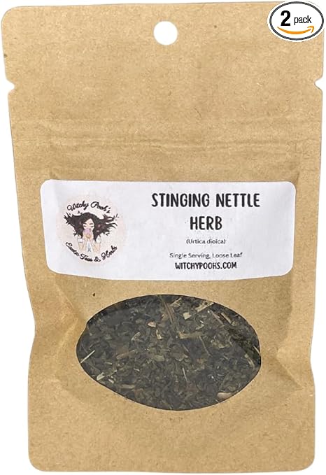 Stinging Nettle Leaf Herb, 2pk, Nettle Leaf, 1- Single Serving Pouch (4g), Dried Herbs, Food Grade Herbs, Herbs and Spices, Loose Leaf Herbs