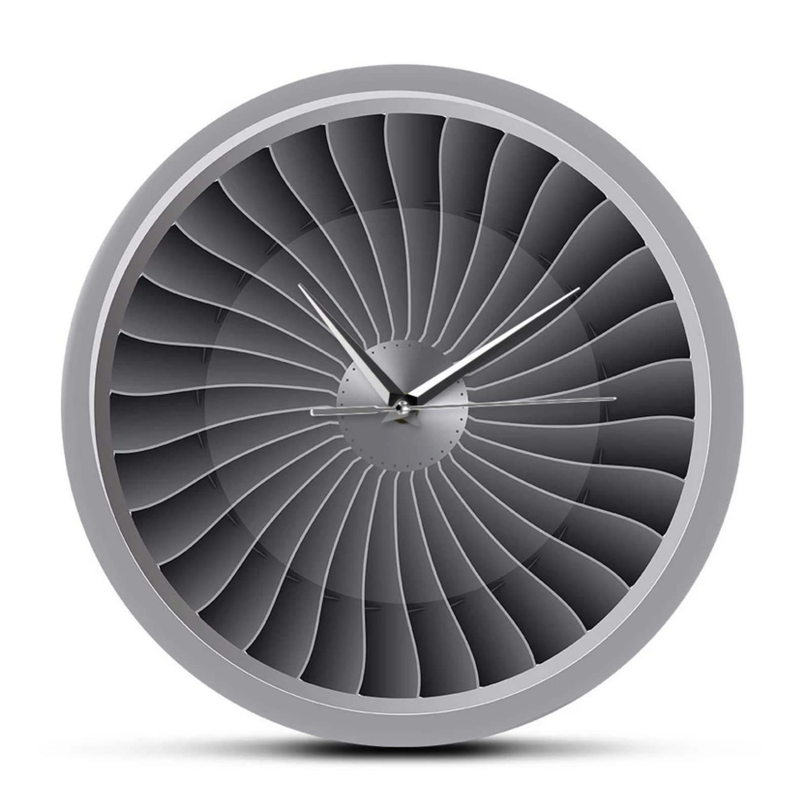 30cm Reloj de pared de acrílico impreso con motor de ventilador de turbina de motor a reacción, reloj de arte de pared de avión, decoración de aviación, reloj de pared piloto de arte de chorro