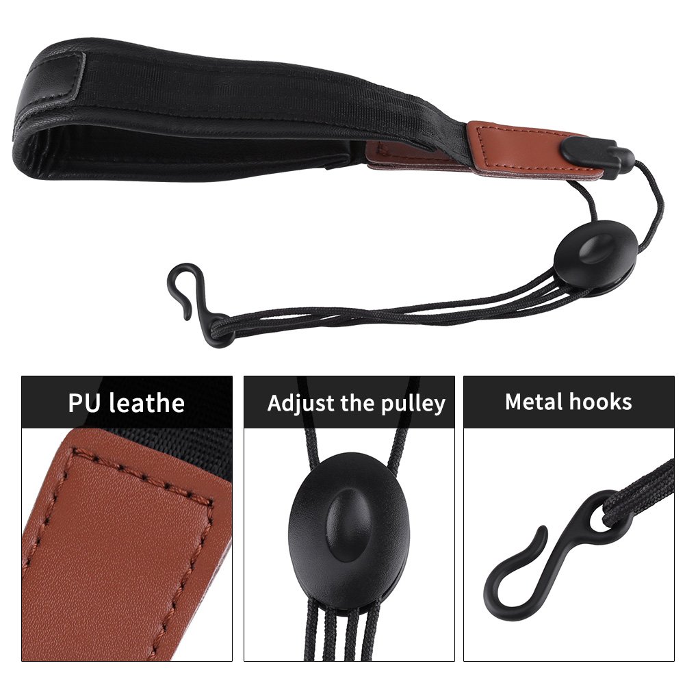 Saxophone Neck Strap Adjustable Soft PU Leather Universal Sax Neck Strap with Metal Hook for Alto Tenor Saxophone - Image 3