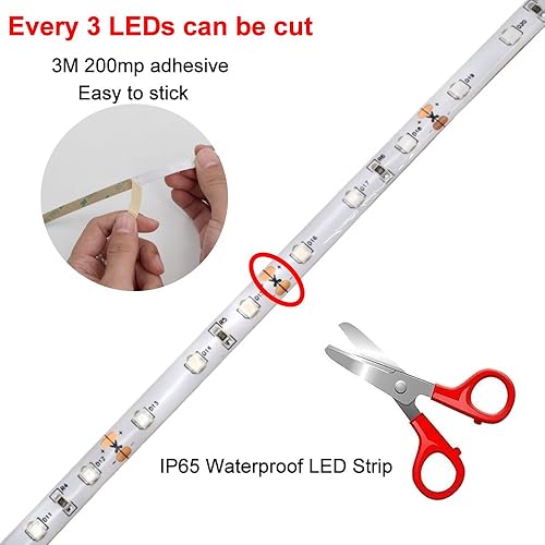 Miniatura 4 de Tira de luz LED negra súper brillante de 24 vatios, 16.4 pies16.4 ft, 3528, 300 LED, 395 nm-405 nm, impermeable, IP65, luz negra, pesca nocturna,
