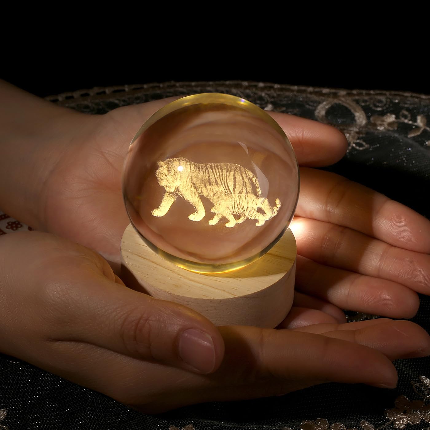 AWARDSEN Tigers Crystal Ball Tiger Crystal Gifts for Women Glass Animals Ornaments Paperweights Tiger Ornament Tiger Gifts for Women - Image 3