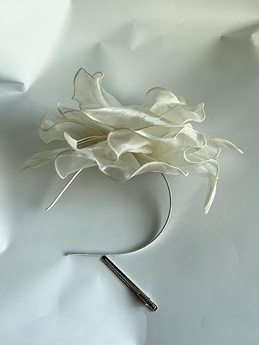 Miniatura 2 de Tocado de flores para mujer, tocado para boda, novia, fiesta de té, tocado con plumas, diadema para iglesia nocturna