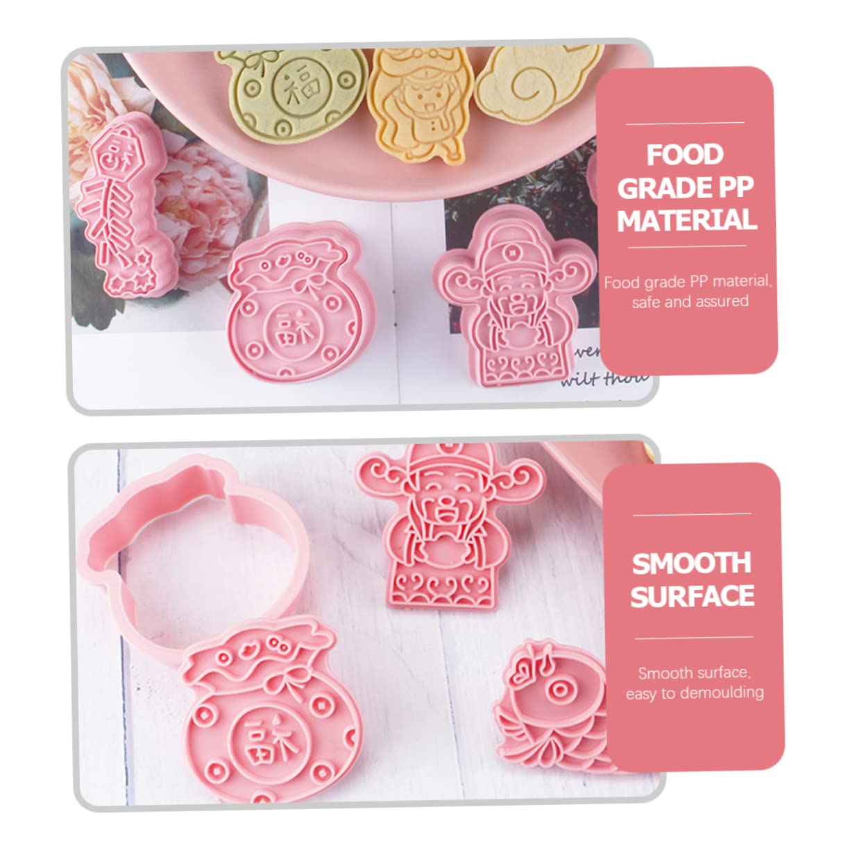 Cabilock 5 Juegos Molde De Galletas Cacerola Galletas De Chocolate Cortadores De Galletas Moldes De Fondant Horneando Plantilla De Galleta Galletas De Mantequilla El Plastico Rosa 8 Uds * 5