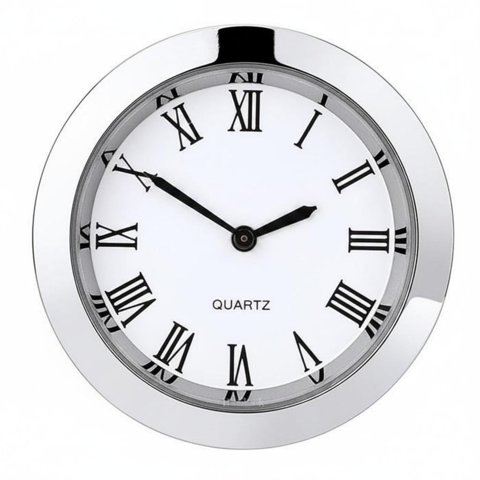 Roman Numerals Mini Timepiece Insert Metal Frame Timepiece Face Insert Glass Lens Craft Part Easy to Install for DIY Crafters, Silver | Collectibles | Decorative Collectibles | Clocks-image-7