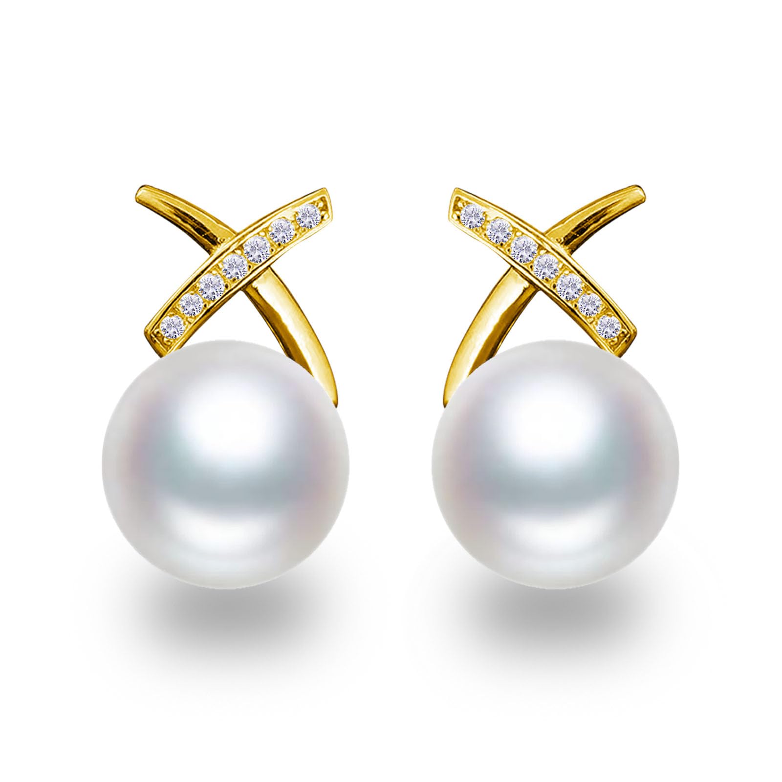 Sponsored Ad – Pearl Earrings Round Ball Pearl Drop Earrings Hypoallergenic Composite Pearl Dangle Earrings for Women Girls