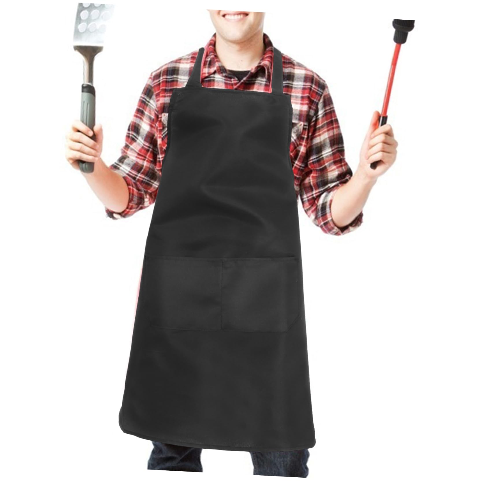 Tabliers Cuisine Noirs Confortable et Multifonctionnel Lot de 10 en Tissu Léger Grosse Poche pour Chef et Serveur en Restauration