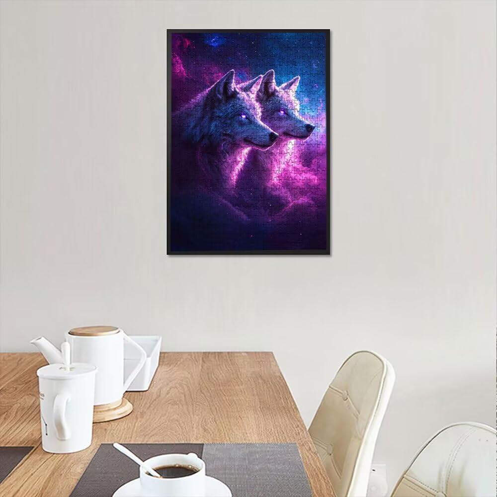 Puzzle 3000 elementów, puzzle dla dorosłych gwiaździste niebo wilk artystyczne puzzle, gra puzzli, drewniane układanki, niemożliwa klasyczna układanka, do gry edukacyjnej wyzwanie zabawki, układanki