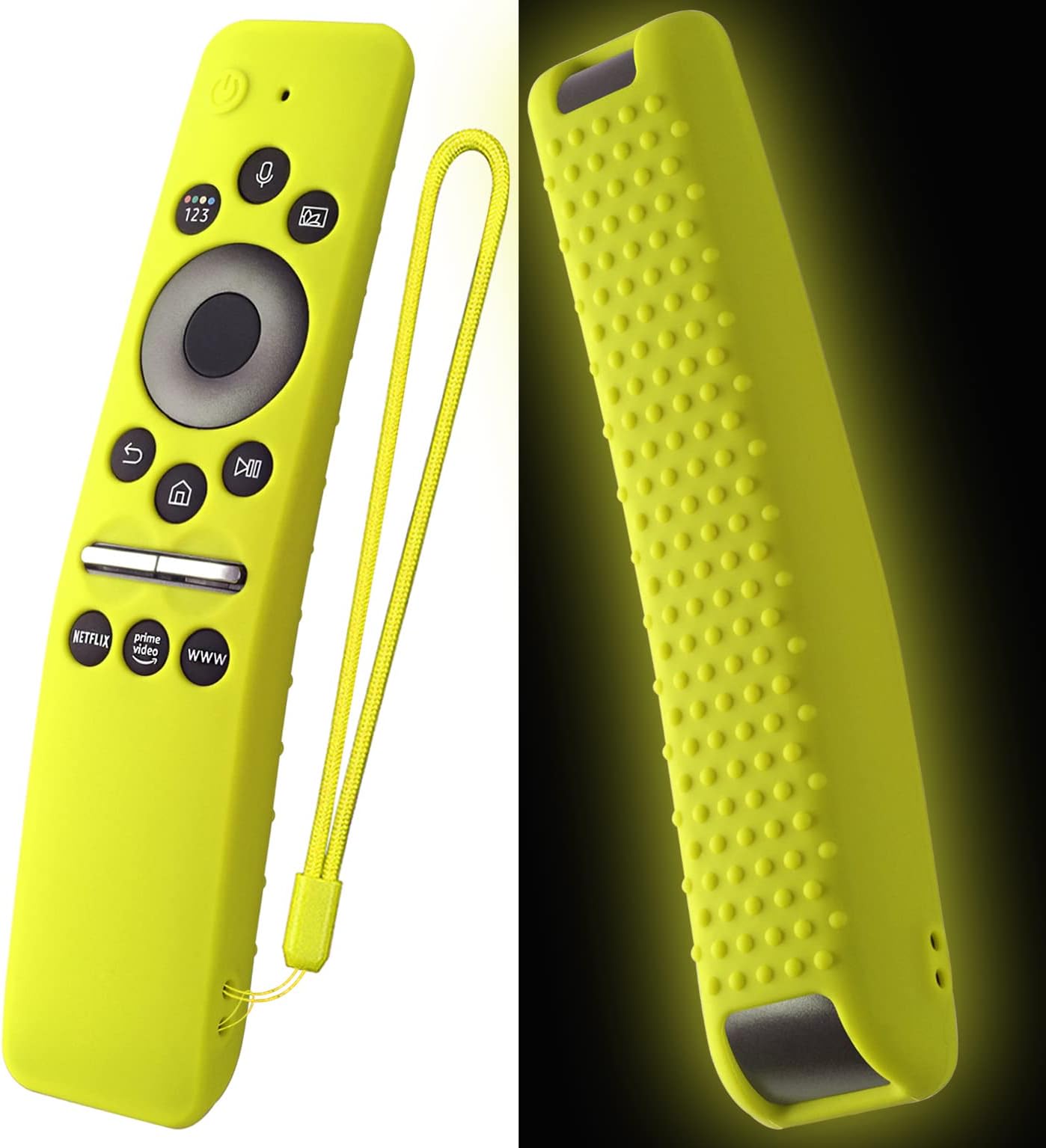 Silicone Case for Samsung Smart TV Remote Cover BN59-01312A/BN59-01312B Silicone Protective Cover Compitable with Samsung Remote BN59 Series with Lanyard (Glow Green)
