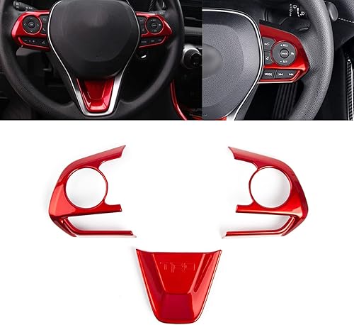 Miniatura 7 de Xotic Tech - Juego de botones interiores para volante con cubierta inferior, patrón de fibra de carbono, compatible con Toyota RAV4 2019-2023