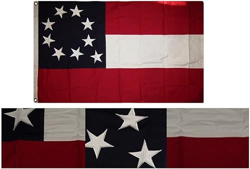 Premium 3x5 Embroidered Sewn & Bars 9 100% Cotton Flag 3'x5'