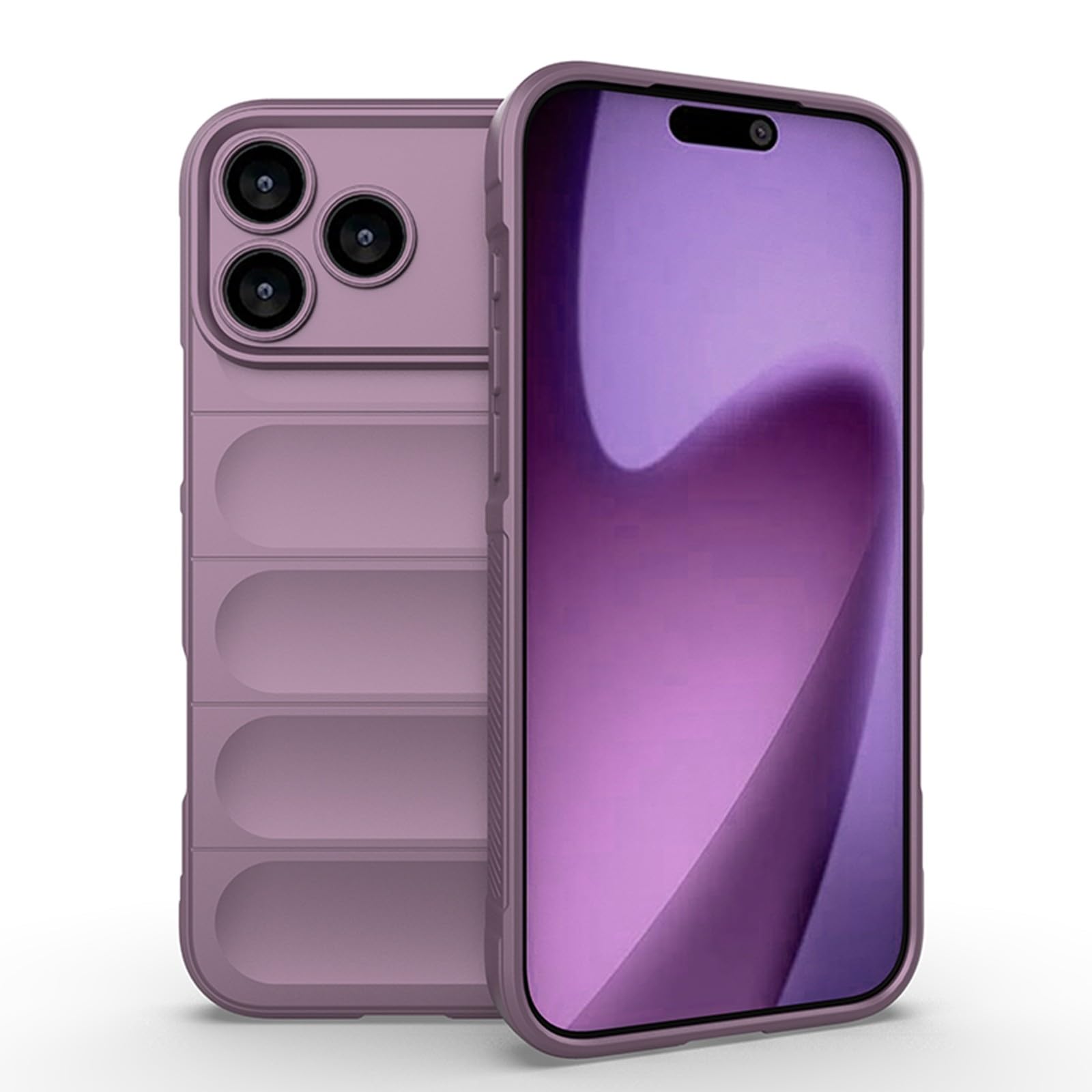 Coque silicone rigide iPhone 17 violette aux finitions 3D premium - 7