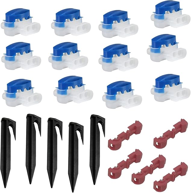 22 pieces cable connector earth hook wire clip cable connector accessories lawn mower robot waterproof connector 314 waterproof connector