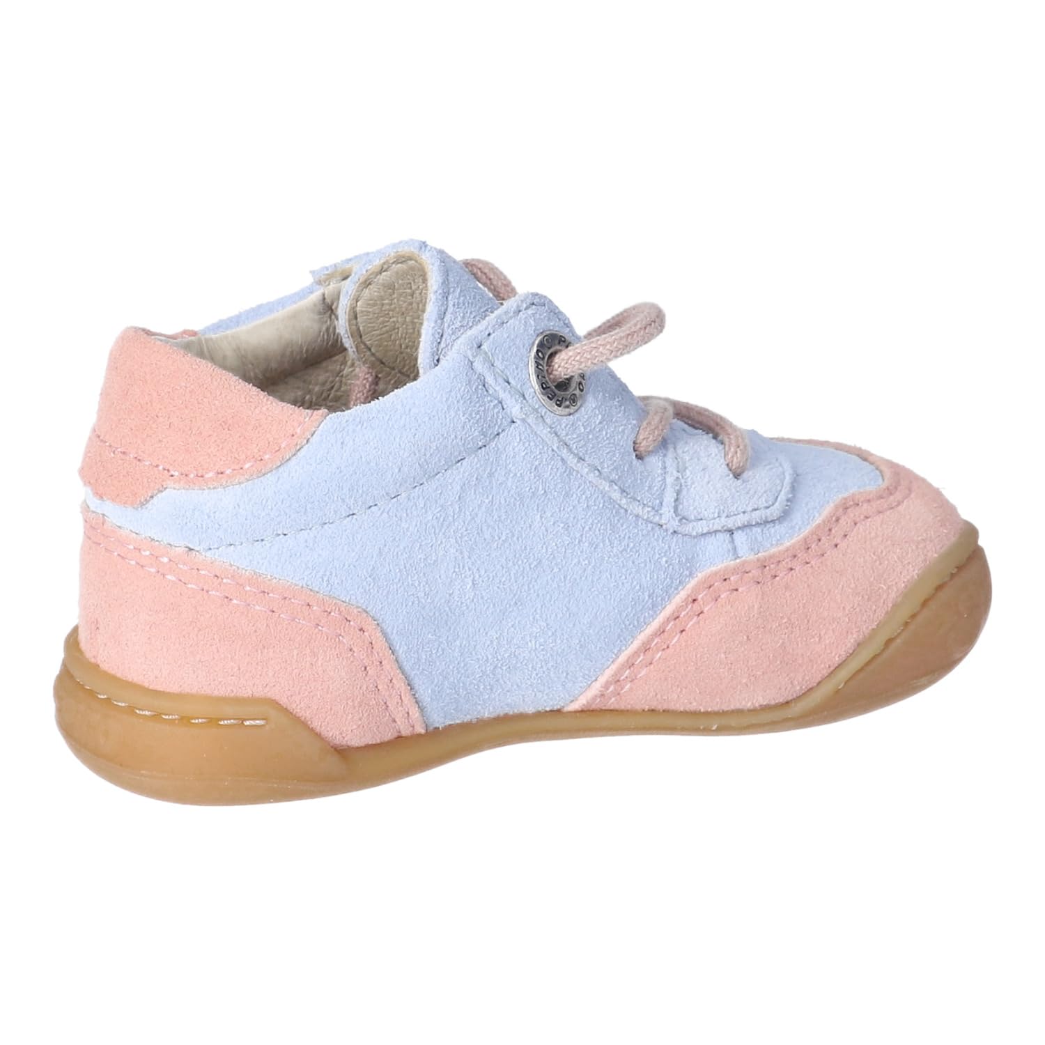 RICOSTA Mädchen Schnürhalbschuhe Eddy, Kinder Lauflernschuhe, Weite: MITTEL, lose Einlage, Barfuß-Schuh, Halbschuhe, Himmel/rosa (120), 23 EU