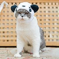 Vista 4 de Gorro de felpa para mascotas, disfraz de perro a la moda, sombrero de punto compatible con panda de Navidad, L